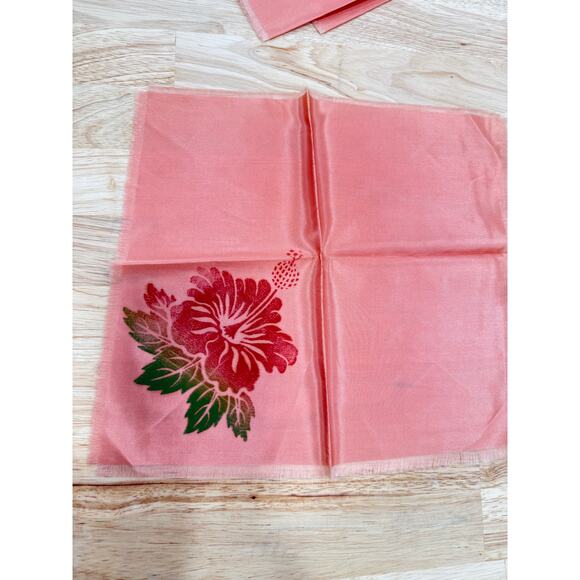 Vintage Hawaiian Islands Map Satin Tablecloth 39x40 + 4 Napkins Deadstock - Picture 3 of 16